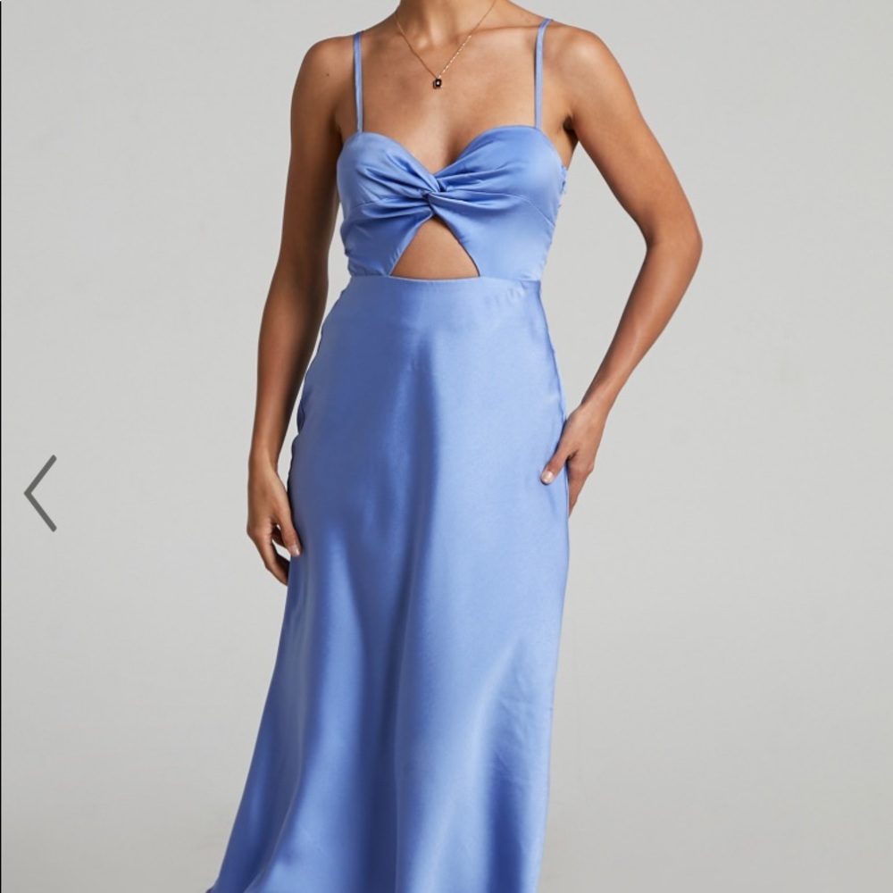 Cornflower Blue Midi Slip Dress